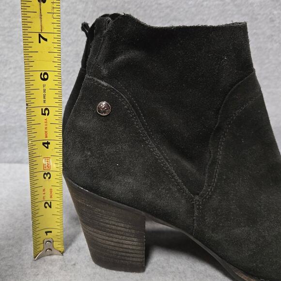 Paul Green Black Suede Nora Heeled Ankle Booties Size 7 - Picture 9 of 9